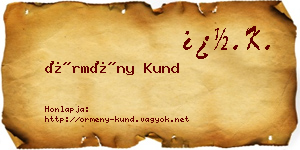 Örmény Kund névjegykártya